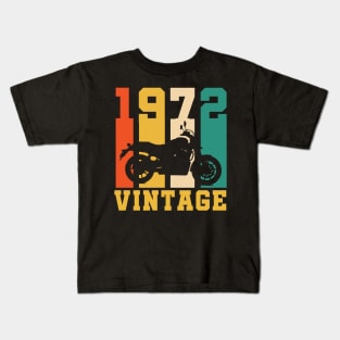 50 Years Old Gifts Vintage 1972 Motorcycle 50th Birthday Kids T-Shirt